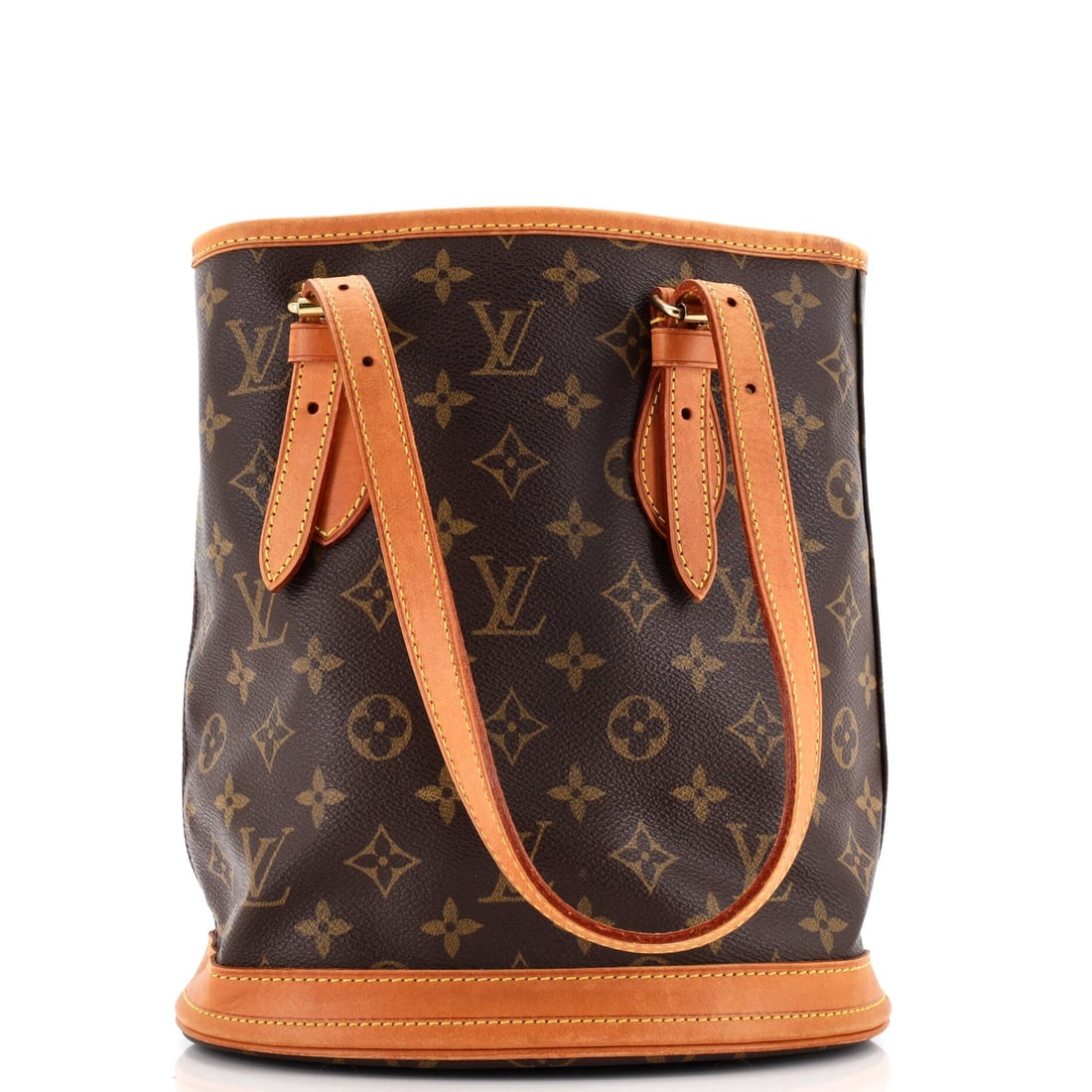 Louis Vuitton Monogram Canvas Petit Bucket Bag: Louis Vuitton Monogram Canvas Petit Bucket Bag Louis Vuitton Petit Bucket Bag in monogram canvas, brown coated canvas, with dimensions of 10'' height and 9'' width, showing good condition with