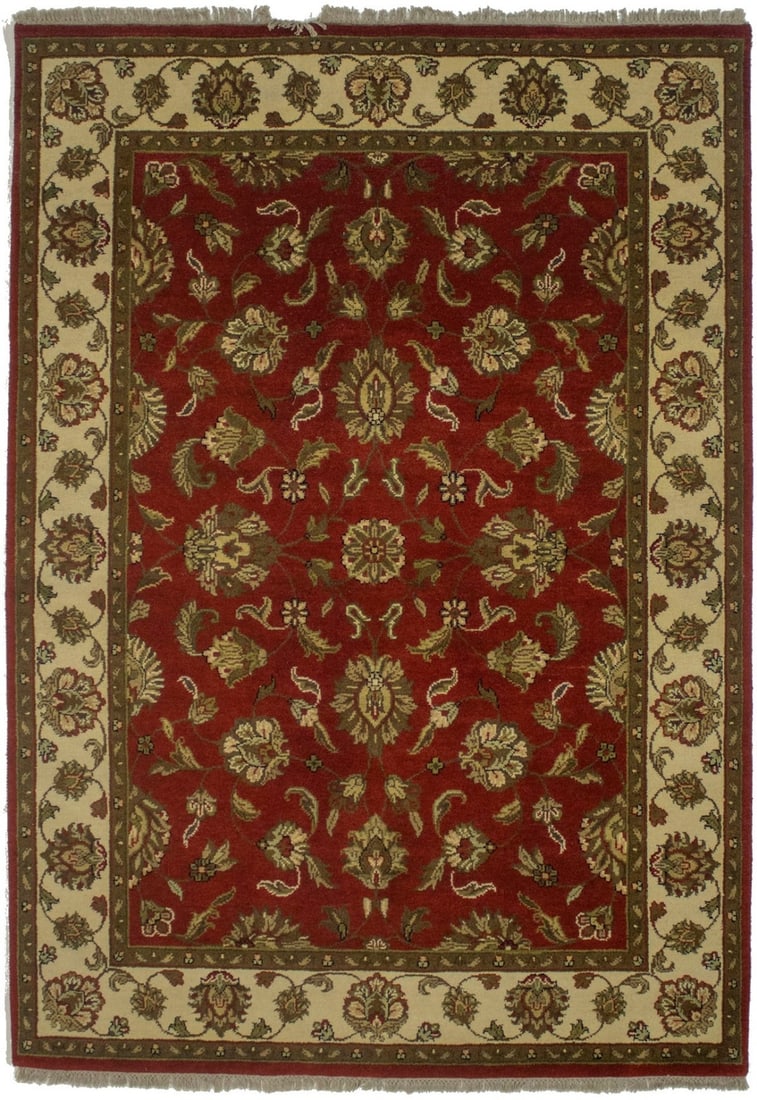 Handmade Vintage Style Red Oriental Rug 5X7 ft Classic Floral Design (1 of 15)