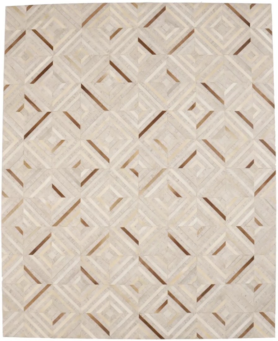 ft Patchwork Modern Cowhide Leather Rug Contemporary Large Decor Carpet 8X10 (1 of 16)