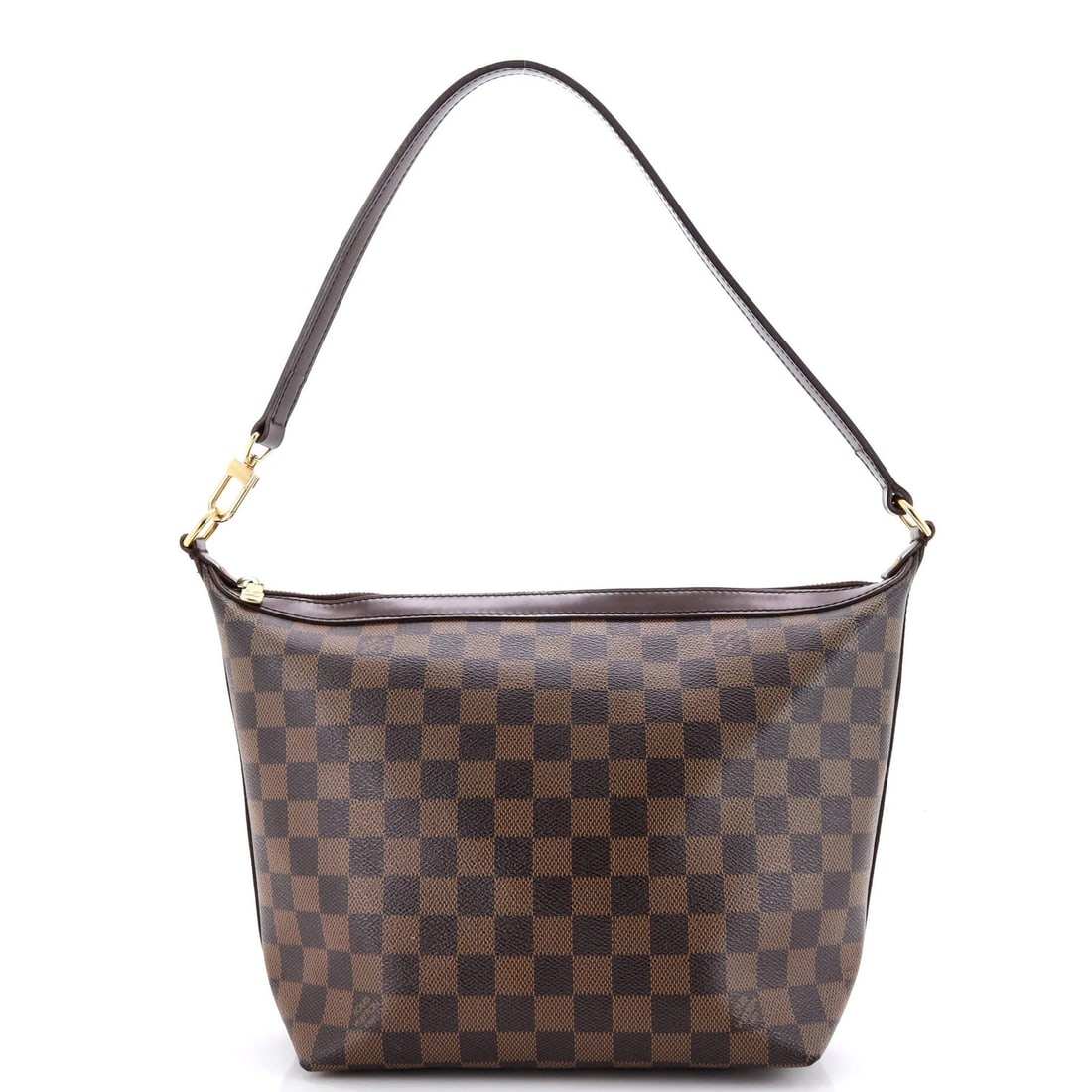 Louis Vuitton Damier MM Illovo Handbag: Louis Vuitton Damier MM Illovo Handbag Louis Vuitton Damier MM Illovo Handbag in brown coated canvas, measures 9" height x 9" width x 5" depth, in good condition with heavy corner wear and minor