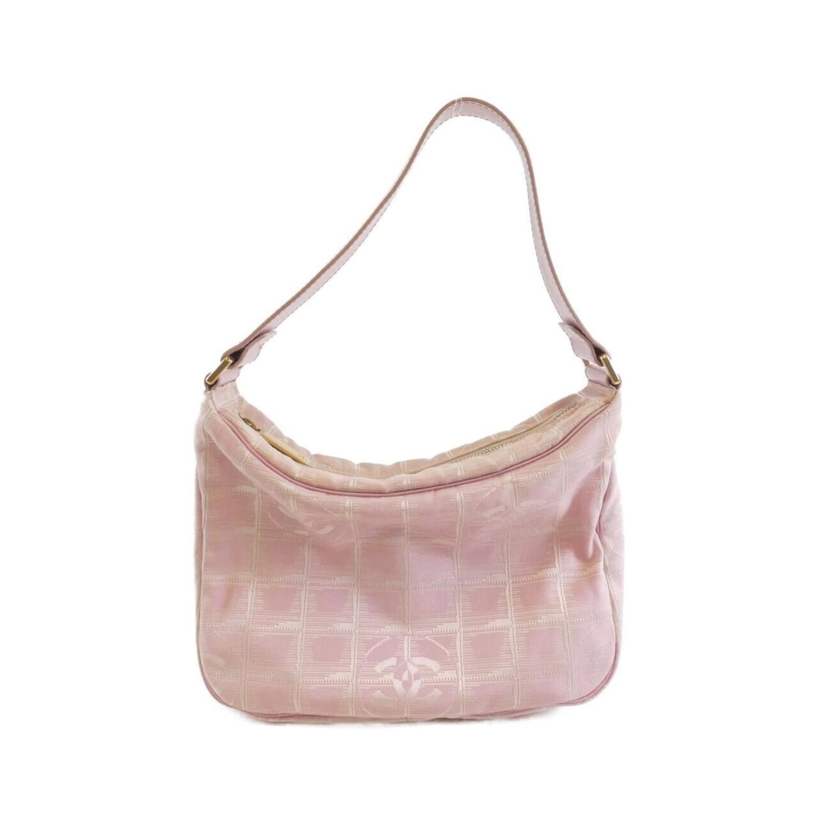 Chanel Nylon Handbag: Chanel Nylon Handbag Chanel's pink nylon handbag measures 17cm x 25cm x 7cm and is in acceptable condition with visible traces of usage. Item Specifics: Brand: Chanel Type: Handbag Material: Nylon Col