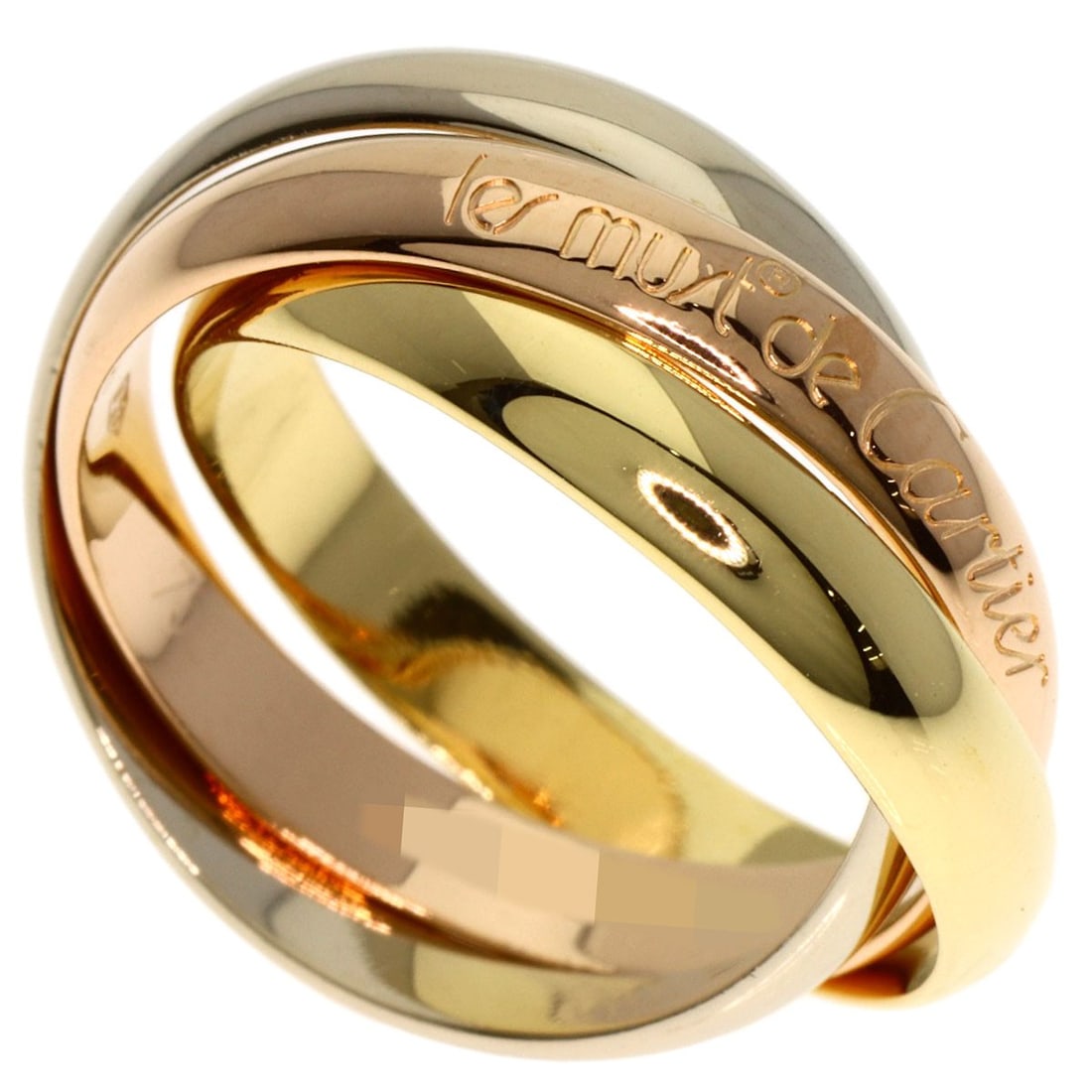 CARTIER Trinity Ring #52 K18 Yellow Gold 18K Pink Gold: CARTIER Trinity Ring #52 K18 Yellow Gold 18K Pink Gold CARTIER Trinity ring made of K18 yellow and pink gold, size 6.25 (US), with no main stone, originating from France. Item Specifics: Brand: