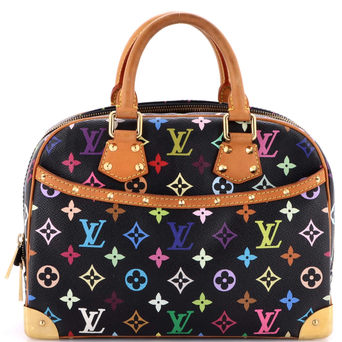 Louis Vuitton Monogram Multicolor Trouville Handbag: Louis Vuitton Monogram Multicolor Trouville Handbag Louis Vuitton Monogram Multicolor Trouville handbag made from coated canvas, measures 8" height, 11" width, and 4" depth, in very good condition