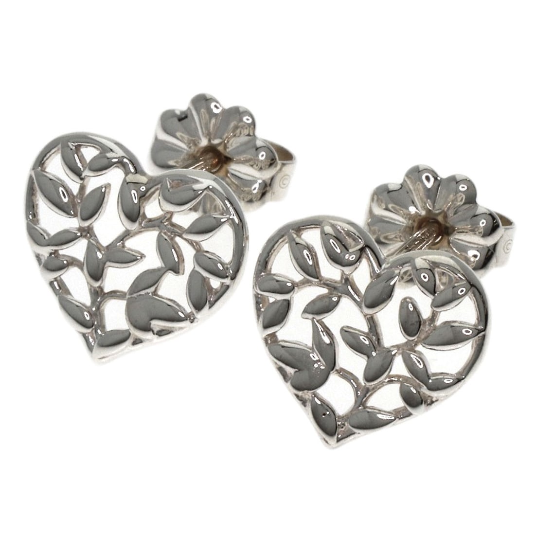 Silver Olive Leaf Heart Earring TIFFANY&Co. (1 of 4)