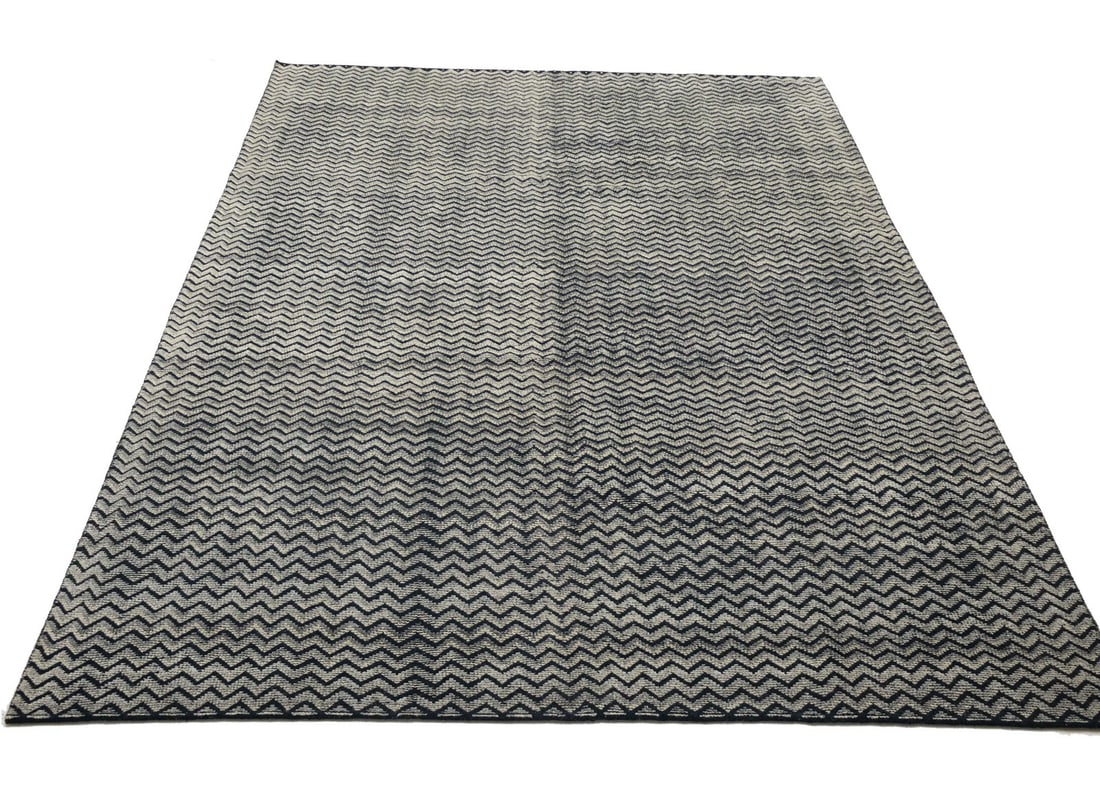 Relief Handmade Geometric Design Large 9X12 Modern Oriental Rug High Low (1 of 11)