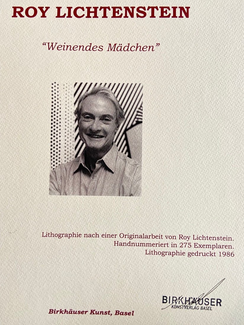 Roy Lichtenstein Lithograph Signed Numbered COA Limited - 8