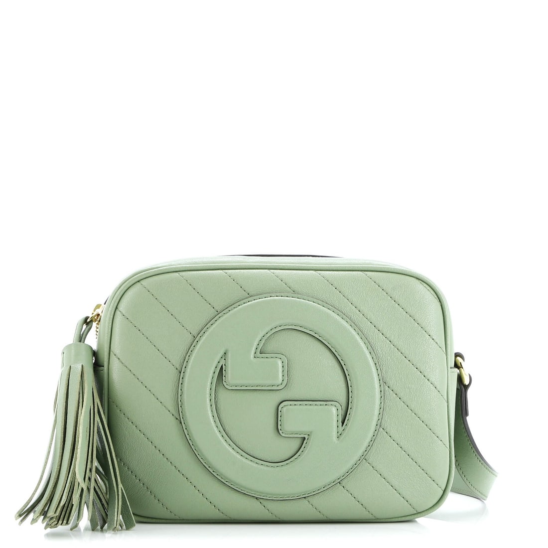 Gucci Small Blondie NM Camera Shoulder Bag Diagonal Quilted Leather: Gucci Small Blondie NM Camera Shoulder Bag Diagonal Quilted Leather Gucci Small Blondie NM Camera Shoulder Bag made of diagonal quilted green leather, with dimensions of 6" x 8" x 3" and in very good