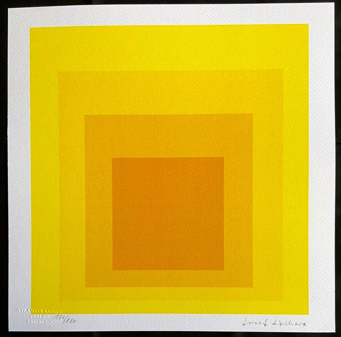 Signed Josef Albers Lithograph COA Numbered Op (1 of 9)