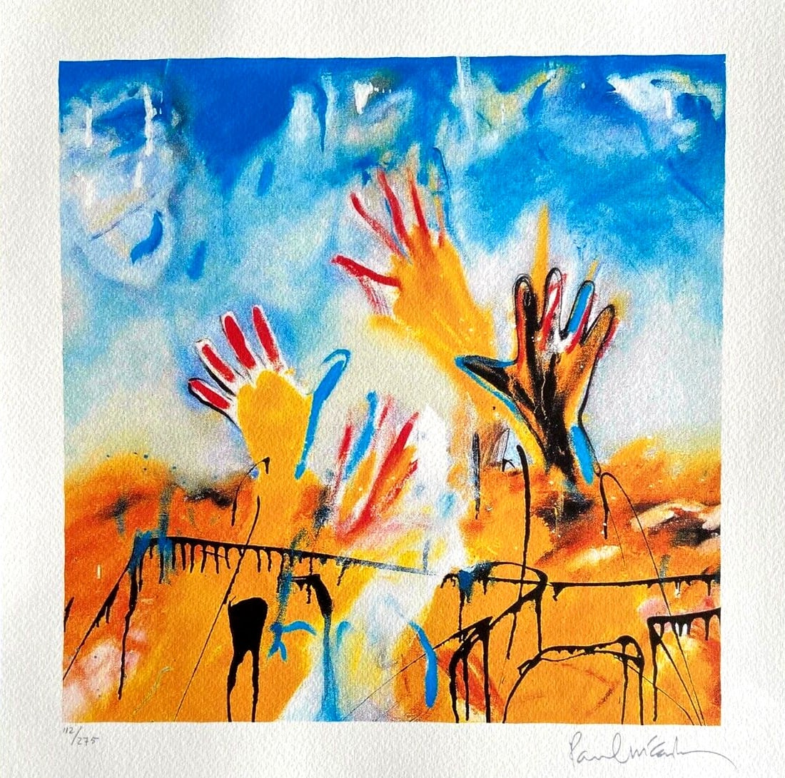 Paul McCartney Lithograph with COA Signature and Stamp (1 of 10)