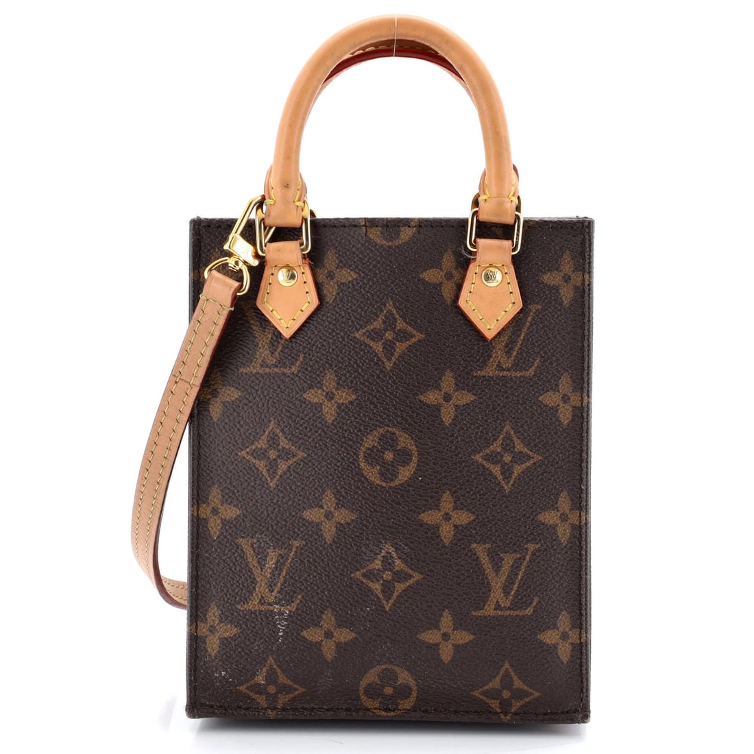 Louis Vuitton Petit Sac Plat Monogram Canvas Bag (1 of 7)