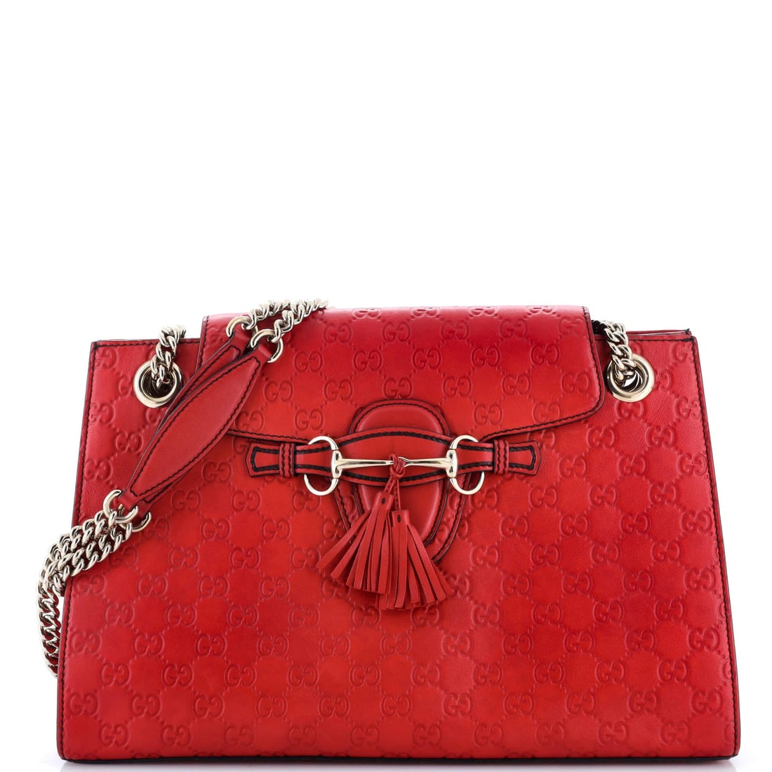 Gucci Emily Large Chain Flap Shoulder Bag in Guccissima Leather (1 of 5)