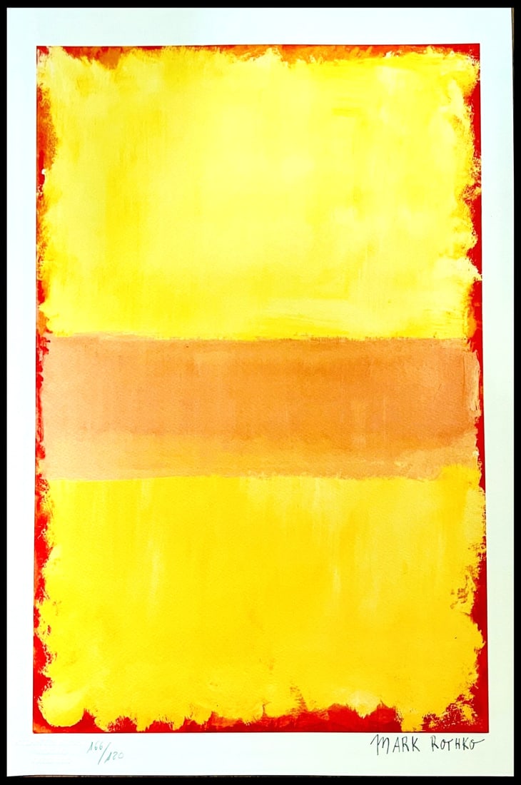 Mark Rothko Lithograph Hand Signed COA Numbered 180 Certified (1 of 11)