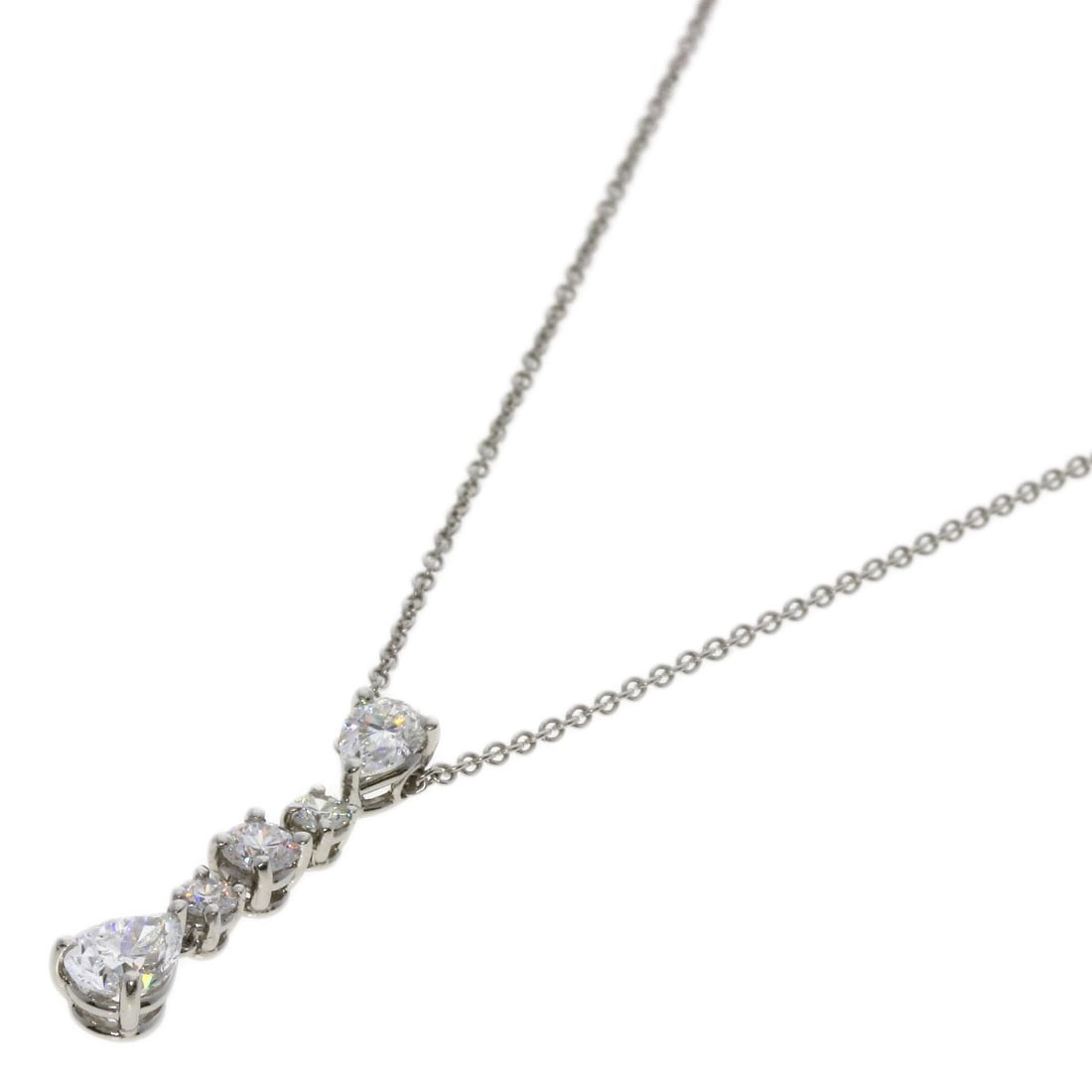 TIFFANY&Co. Platinum PT950 Swing Drop Diamond Necklace: TIFFANY&Co. Platinum PT950 Swing Drop Diamond Necklace TIFFANY&Co. Swing Drop Diamond Necklace made of platinum PT950, 16.1 inches long, featuring a diamond. Item Specifics: Brand: TIFFANY&Co. Style: