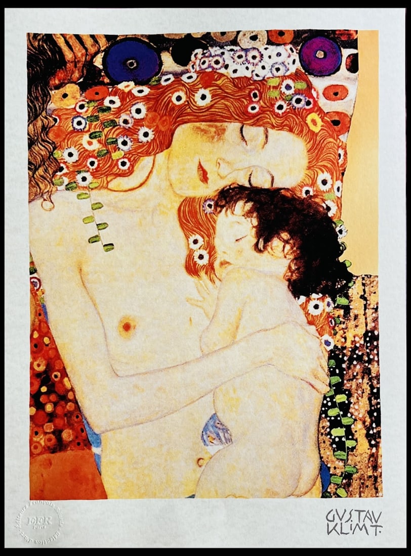 Signed Gustav Klimt Lithograph Numbered Ltd Pencil Crayon (1 of 8)