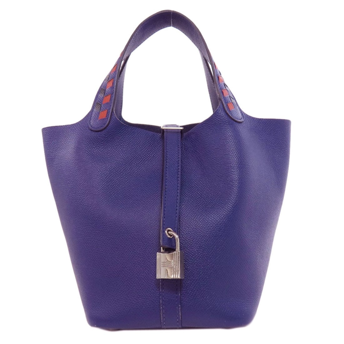 Epsom HERMES Picotin Lock PM Blue Ankle Traceage SilverHardware Handbag: Epsom HERMES Picotin Lock PM Blue Ankle Traceage SilverHardware Handbag HERMES Picotin Lock PM handbag in navy Epsom leather, designed as a handbag and made in France. Item Specifics: Brand: HERMES St