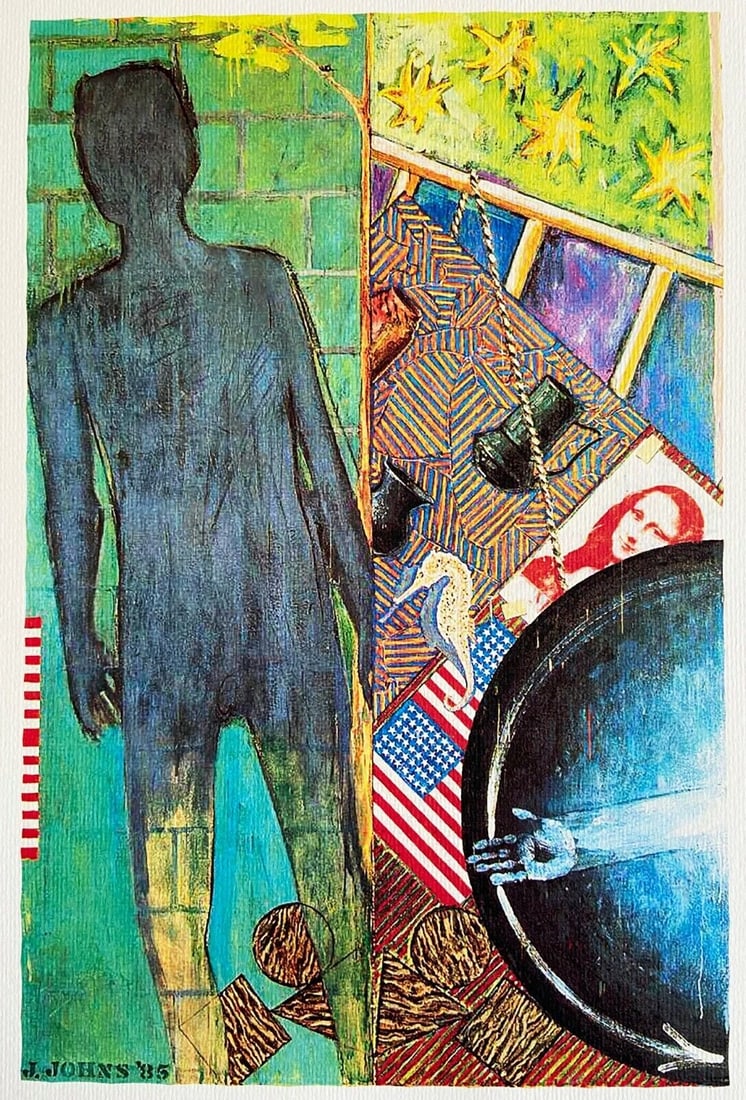 Jasper Johns Lithograph Hand Numbered Signed COA Op 250 Es (1 of 9)