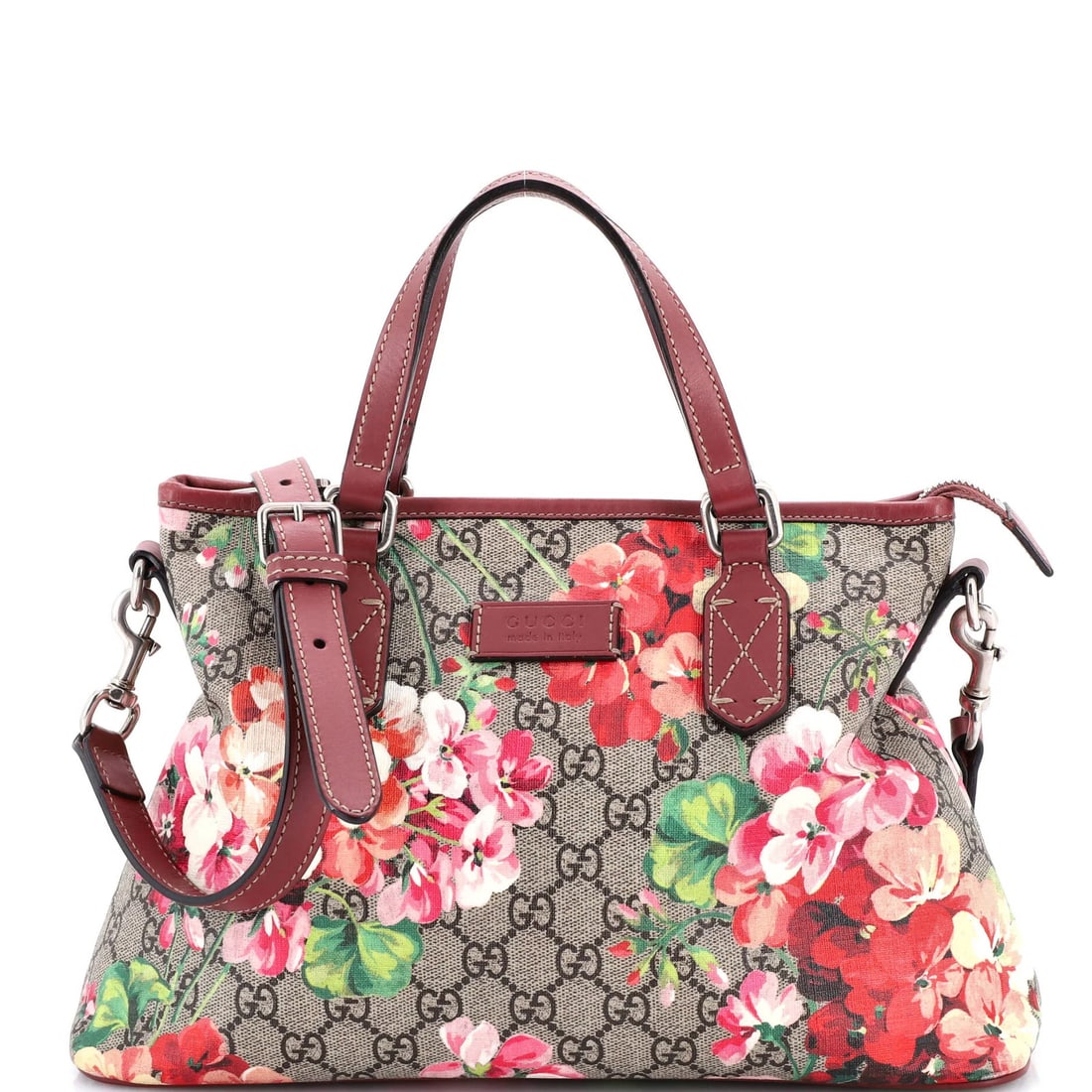 Gucci Medium Convertible Zip Tote Blooms Print GG Coated Canvas (1 of 7)