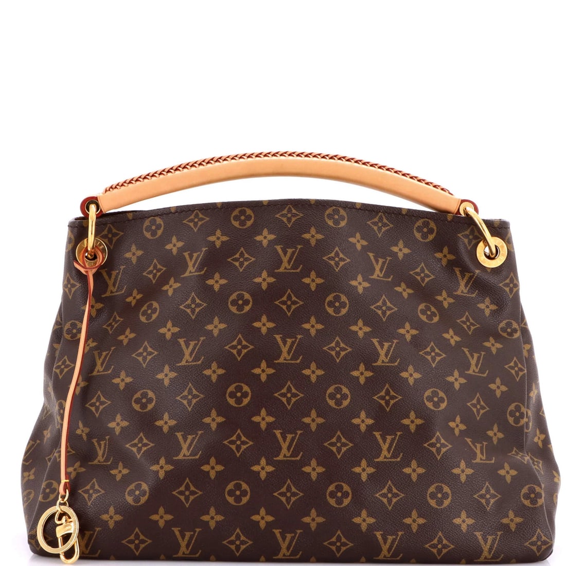 Louis Vuitton Monogram Canvas Artsy Handbag MM: Louis Vuitton Monogram Canvas Artsy Handbag MM Louis Vuitton Artsy Handbag MM in brown coated canvas, size 12.5" height x 17" width x 7" depth, with a good condition showing minor scuffs and creases.
