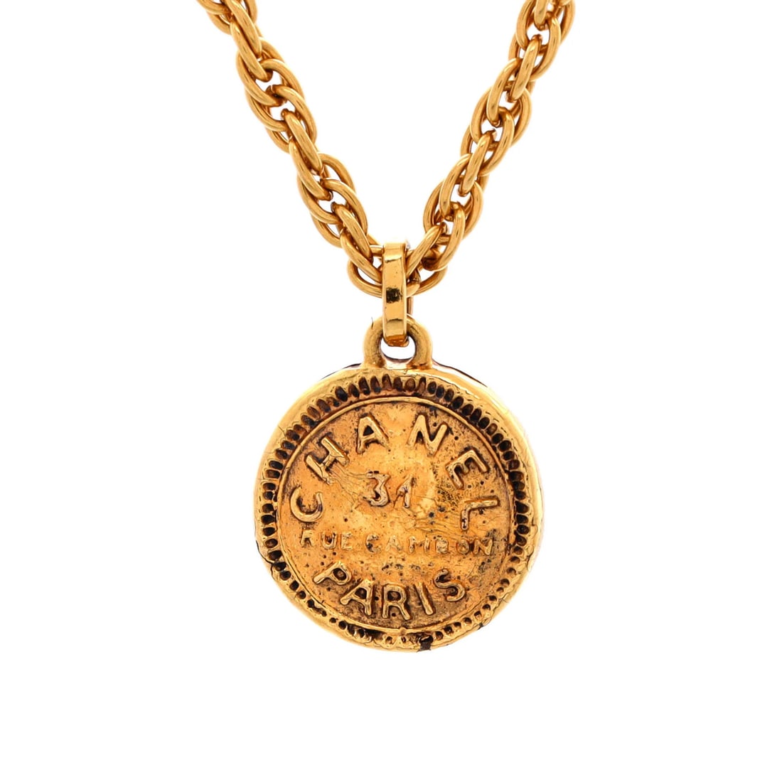 Chanel Vintage Medallion Pendant Necklace 31 Rue Cambon Metal (1 of 3)