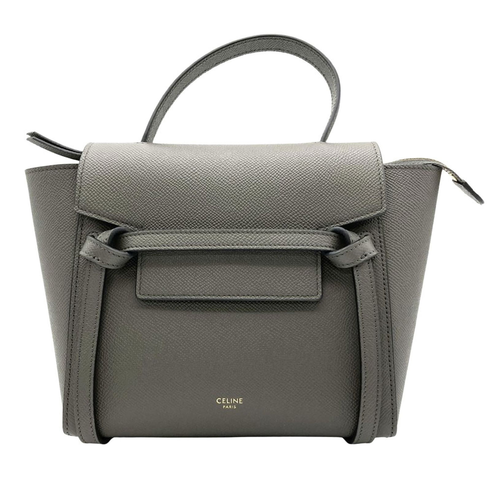 Celine Leather Handbag: Celine Leather Handbag Celine handbag made of leather in gray measures 18cm x 27cm x 12cm and is in very good condition with minor signs of wear. Item Specifics: Brand: Celine Type: Handbag Material: