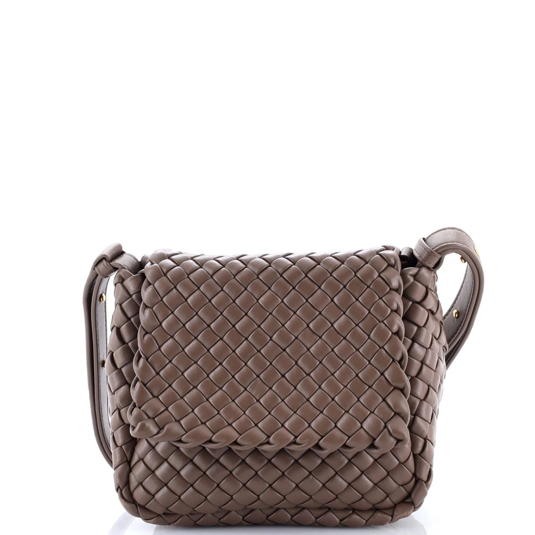 Bottega Veneta Mini Cobble Flap Shoulder Bag Padded Intrecciato Leather (1 of 5)