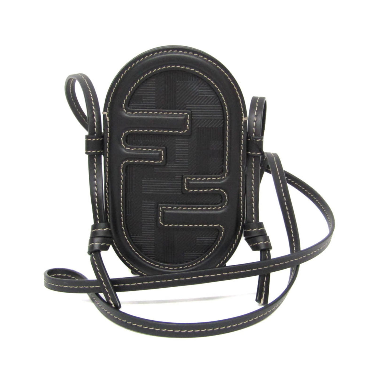 Fendi Leather Shoulder Bag: Fendi Leather Shoulder Bag The Fendi leather shoulder bag in black, designed for both men and women, features an open closure, an outer card holder pocket, and is in like-new condition with minimal