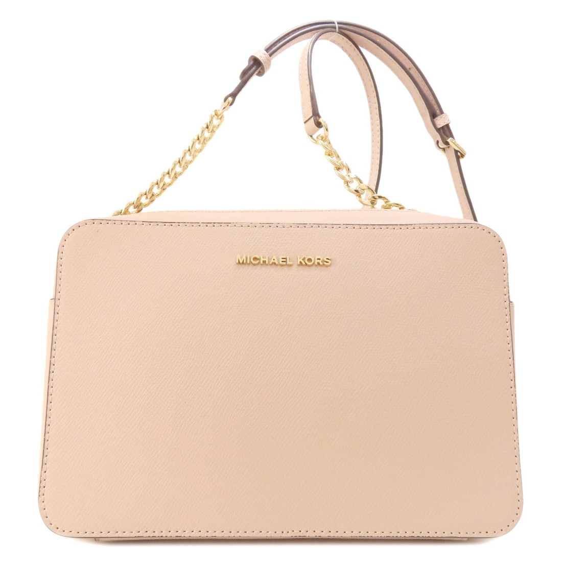 Michael Kors Leather Shoulder Bag with Logo: Michael Kors Leather Shoulder Bag with Logo Michael Kors Leather Shoulder Bag in pink, styled as a shoulder bag with leather material. Item Specifics: Brand: Michael Kors Style: Shoulder Bag Exterior