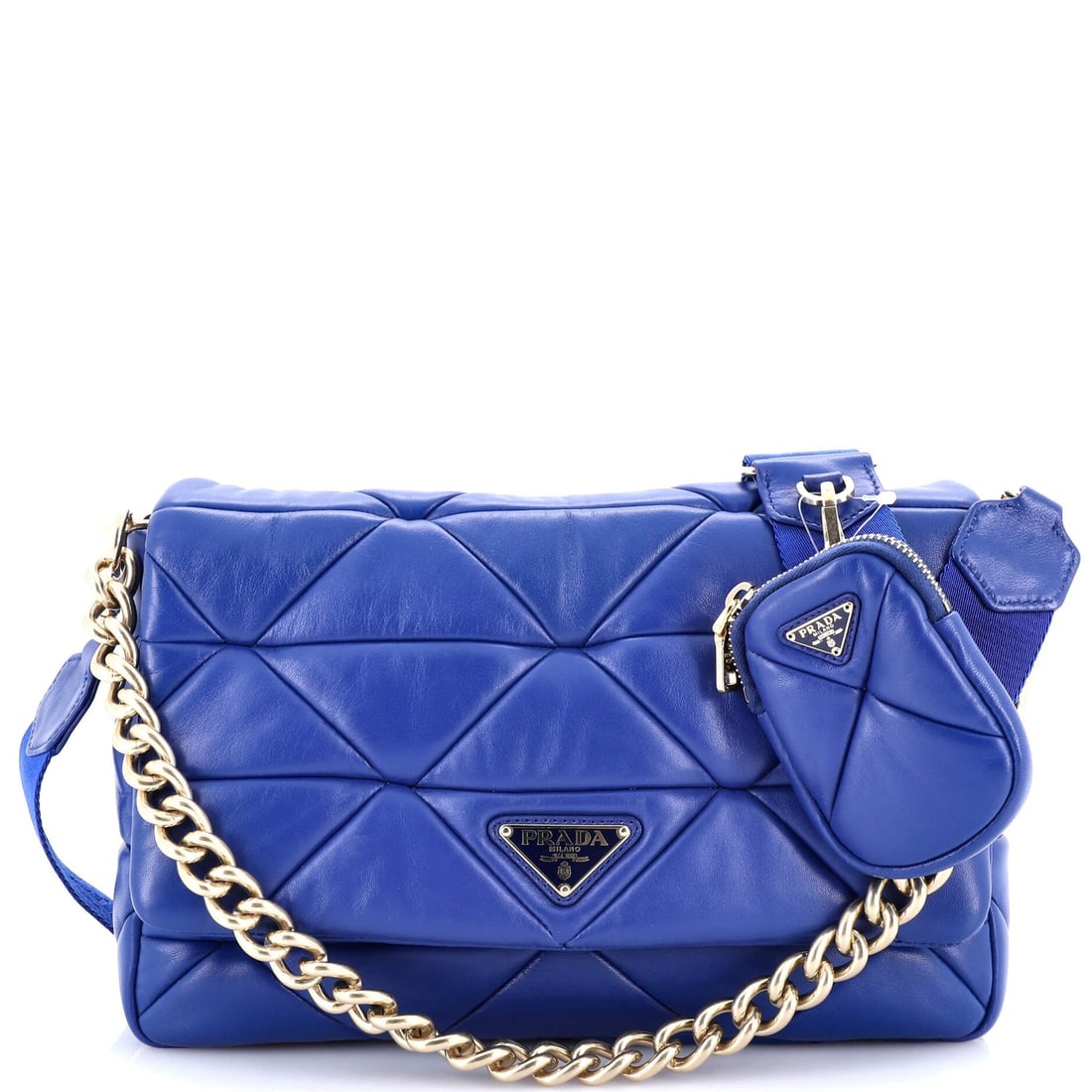 Prada Large Flap Shoulder Bag Quilted Nappa Leather (1 of 7)