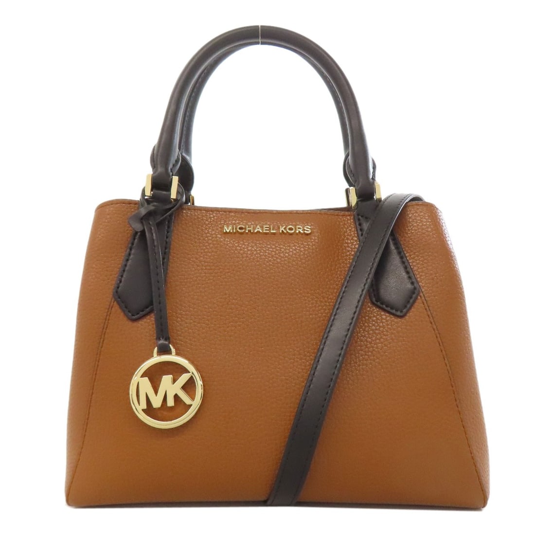 Michael Kors Leather 2WAY Handbag: Michael Kors Leather 2WAY Handbag Michael Kors handbag in brown leather, designed as a 2-way style. Item Specifics: Brand: Michael Kors Style: Handbag Exterior Material: Leather Color: Brown x black T