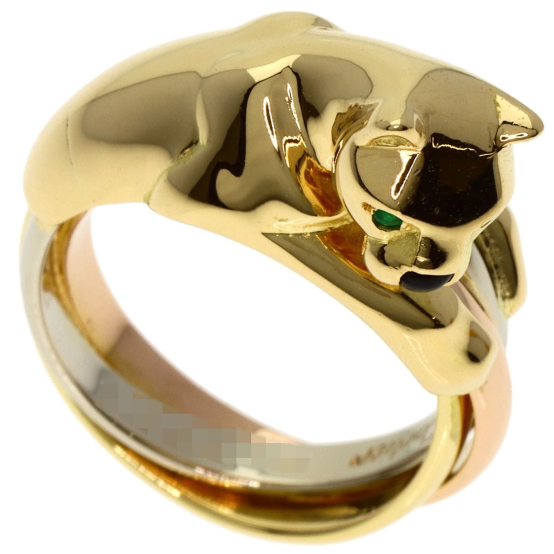 CARTIER K18 Yellow Gold PANTHERE Tsavorite Garnet Onyx Ring (1 of 13)
