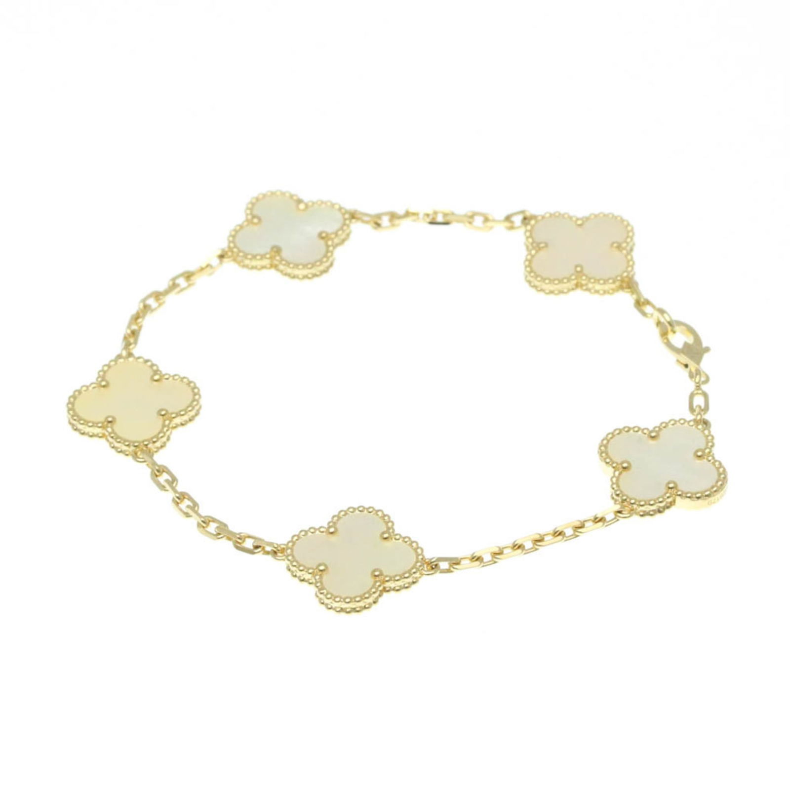 Yellow Gold (18K) Van Cleef & Arpels Charm Bracelet: Yellow Gold (18K) Van Cleef & Arpels Charm Bracelet Yellow Gold (18K) Van Cleef & Arpels charm bracelet, designed for both men and women, weighing 12.2g with a length of 17.5cm, in very good condition