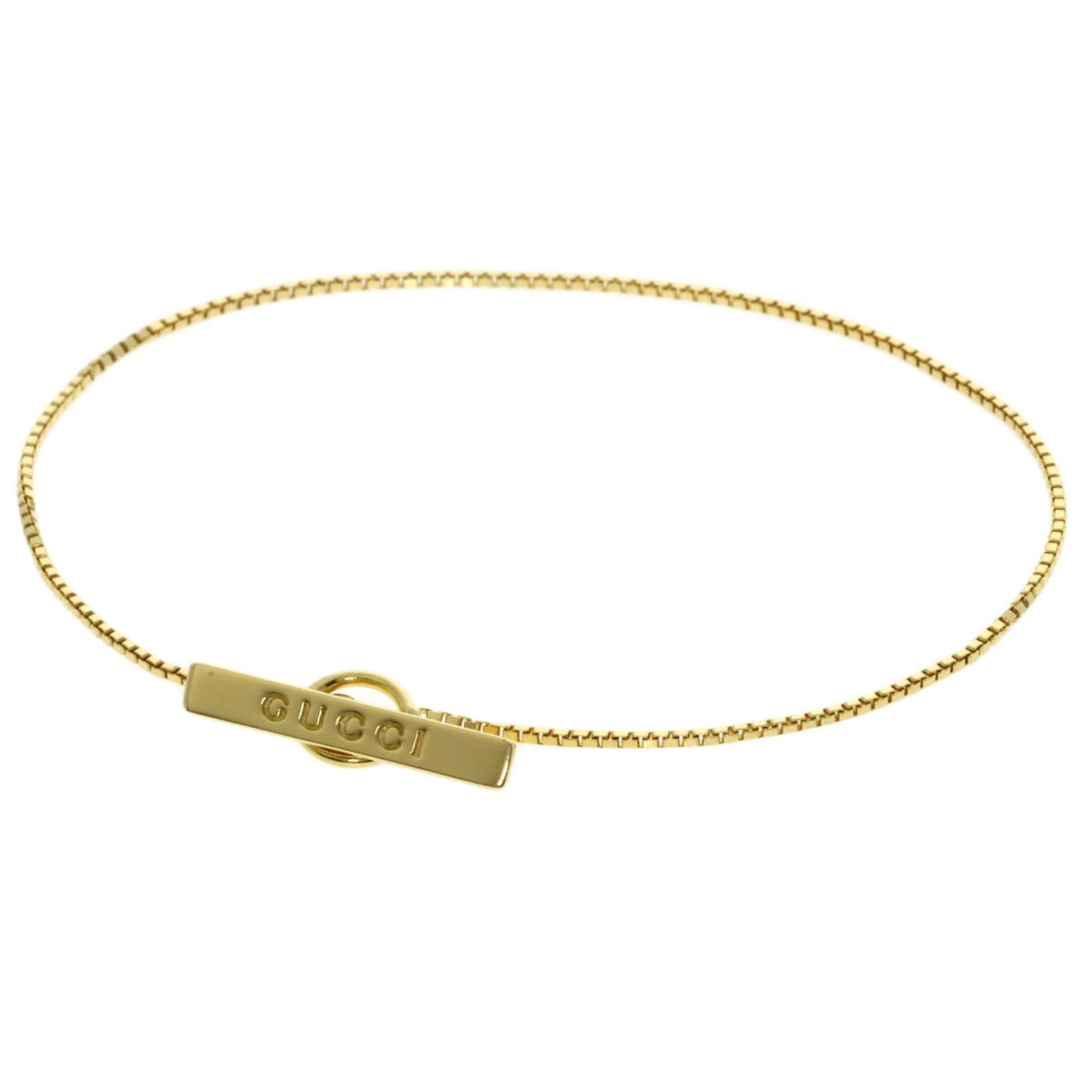 Gucci 18K Yellow Gold Charm Bracelet: Gucci 18K Yellow Gold Charm Bracelet Gucci women's charm bracelet made of 18K yellow gold, measuring 17.5cm in length and 9mm in width, weighing 2.7g, in very good used condition. Item Specifics: Bran