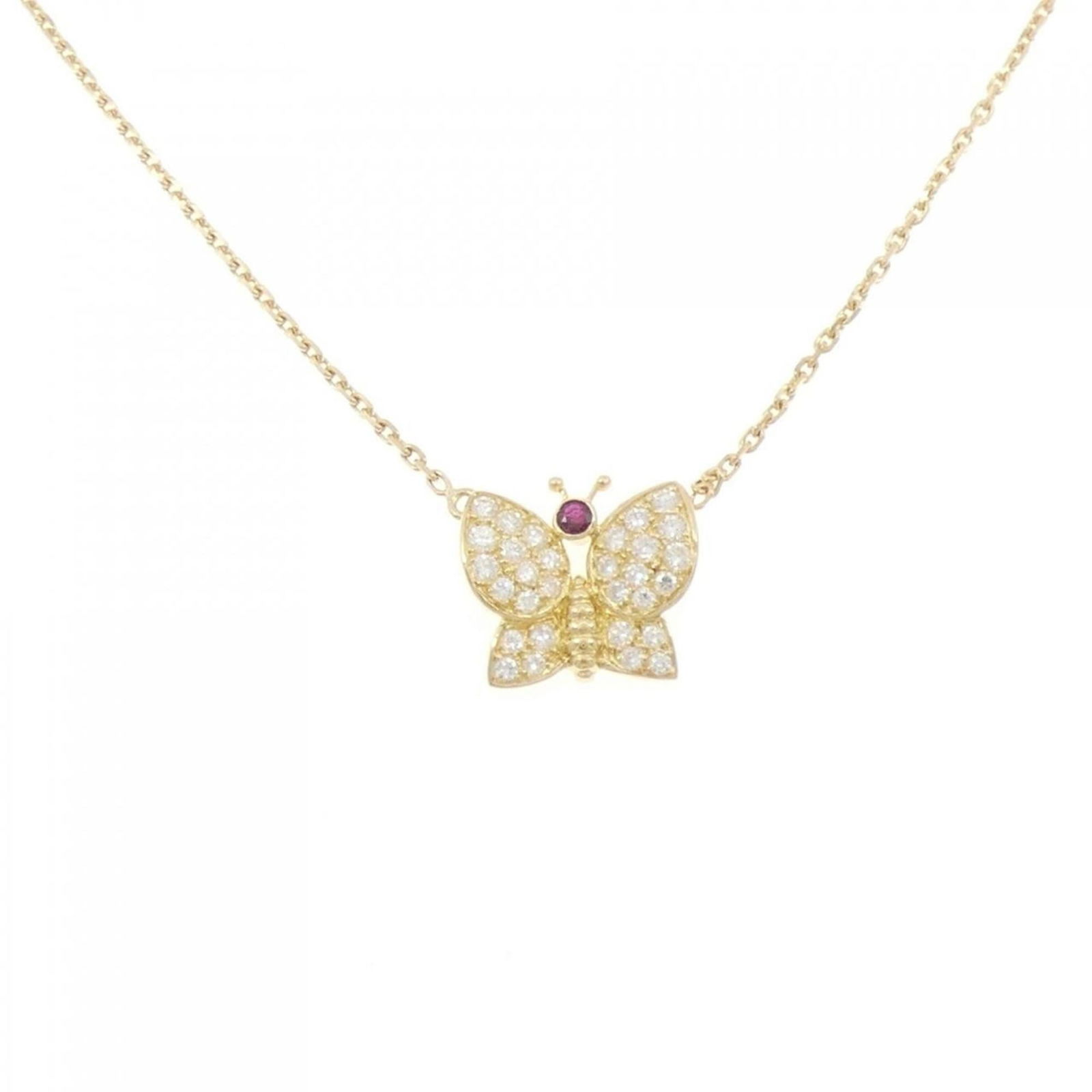 Van Cleef & Arpels 18K Yellow Gold: Van Cleef & Arpels 18K Yellow Gold Van Cleef & Arpels 18K Yellow Gold necklace for women with a 0.70ct diamond and ruby, measuring 40 cm to 45 cm in length, in very good used condition. Item Specifics