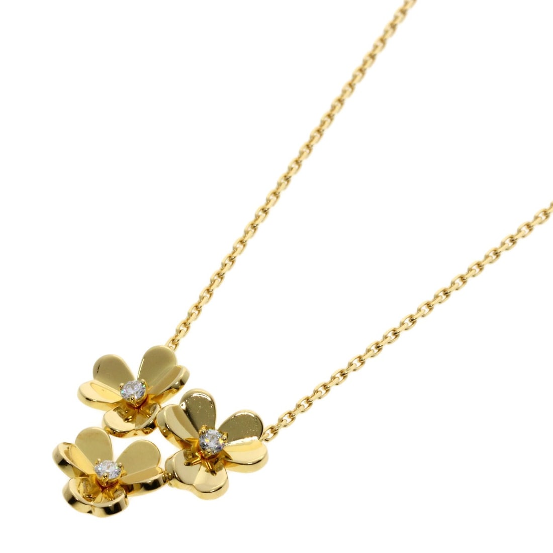 K18 Yellow Gold Van Cleef & Arpels Frivole Diamond Necklace: K18 Yellow Gold Van Cleef & Arpels Frivole Diamond Necklace Van Cleef & Arpels K18 Yellow Gold Frivole Diamond Necklace, 16.5 inches in length, features a gold exterior and diamond accents. Item Speci