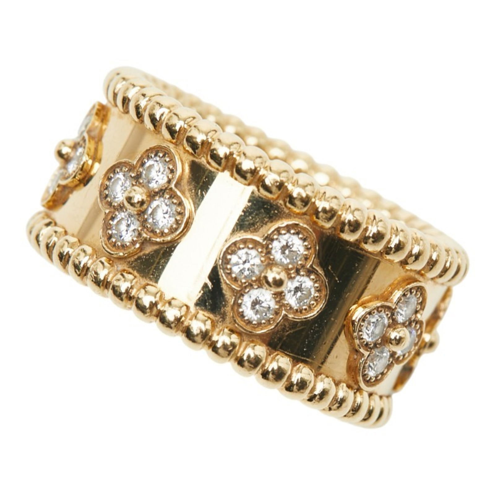 Band Ring by Van Cleef & Arpels in Yellow Gold (18K): Band Ring by Van Cleef & Arpels in Yellow Gold (18K) Band Ring by Van Cleef & Arpels made of 18K yellow gold, features a diamond, size 7, and is in good used condition with traces of scratches and dir