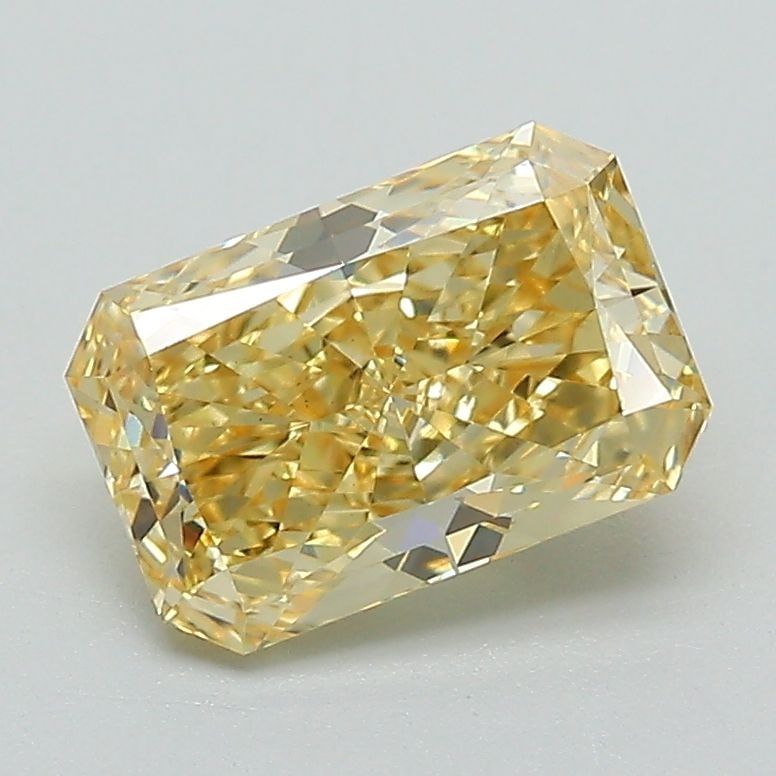 IGI Loose Lab Diamond 1.53ct Fancy Vivid Yellow VS1 Radiant: IGI Loose Lab Diamond 1.53ct Fancy Vivid Yellow VS1 Radiant This is a 1.53ct lab-grown diamond identified as Fancy Vivid Yellow with a VS1 clarity, certified by IGI. It features excellent polish and