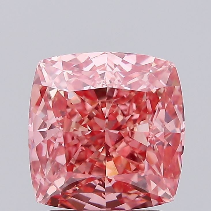 Loose Lab Diamond IGI Cushion Modified 2.44ct Fancy Vivid Pink VVS2: Loose Lab Diamond IGI Cushion Modified 2.44ct Fancy Vivid Pink VVS2 Loose lab-grown diamond weighing 2.44ct, cushion modified cut, fancy vivid pink color, and VVS2 clarity; certified by IGI. Item