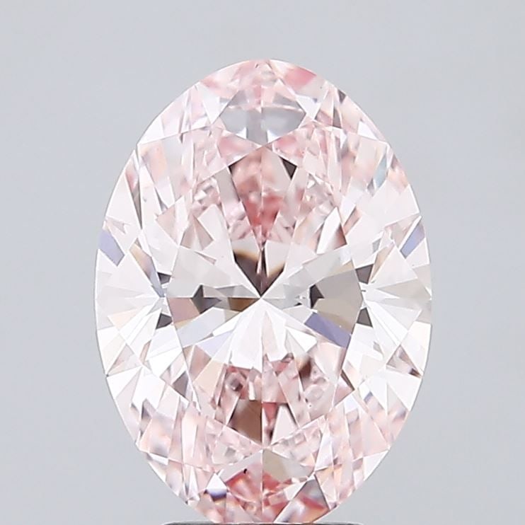 Loose IGI Oval 3.8ct Fancy Intense Pink VS1 Lab Diamond: Loose IGI Oval 3.8ct Fancy Intense Pink VS1 Lab Diamond Loose IGI Oval 3.8ct Fancy Intense Pink VS1 lab-grown diamond, with excellent polish and symmetry, measuring 12.53L x 8.87W x 5.56H mm; IGI