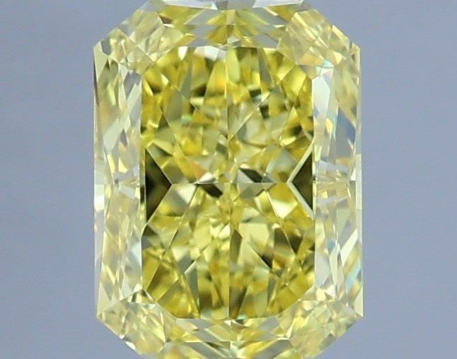 Loose Lab Diamond IGI Radiant 1.0ct Fancy Vivid Yellow VVS2: Loose Lab Diamond IGI Radiant 1.0ct Fancy Vivid Yellow VVS2 Loose lab-grown diamond, IGI certified, 1.0ct, Fancy Vivid Yellow, VVS2 clarity, with excellent polish and symmetry, measuring 6.84L x