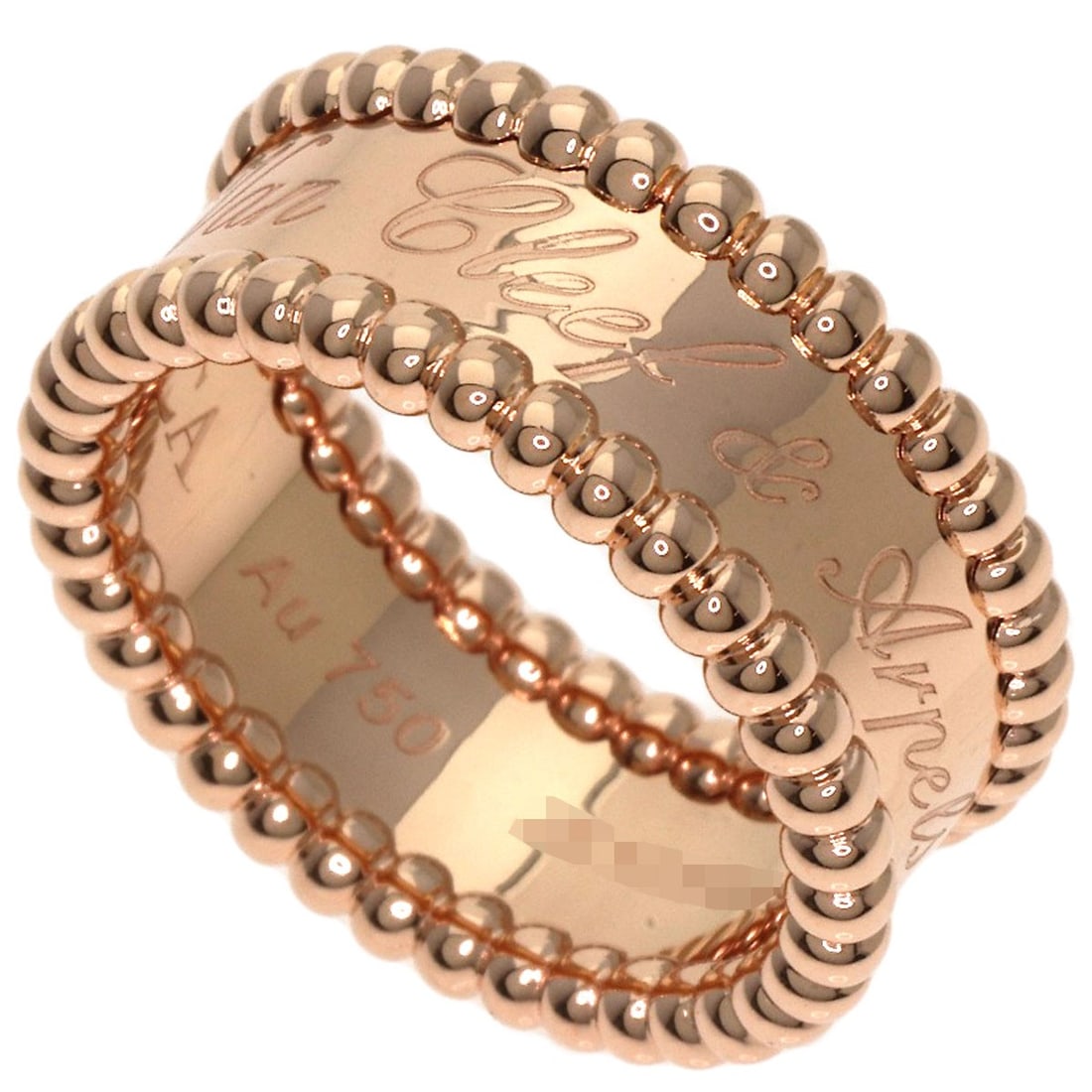 Van Cleef & Arpels K18 Pink Gold Perle Senior Tulle Ring: Van Cleef & Arpels K18 Pink Gold Perle Senior Tulle Ring Van Cleef & Arpels K18 Pink Gold Perle Senior Tulle Ring in K18 pink gold, size 4.5 (US), featuring a gold exterior and no main stone. Item Spe