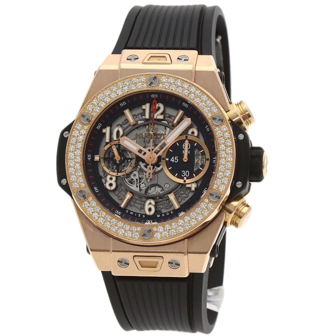 Pink HUBLOT Big Bang Unico King Gold Diamond Watches 411.OX.1180.RX K18 (1 of 20)