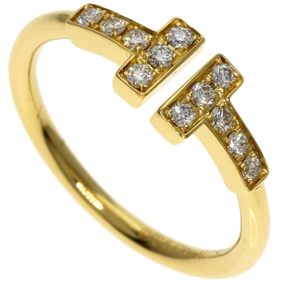 TIFFANY&Co. K18 Yellow Gold TWire Diamond Ring (1 of 10)