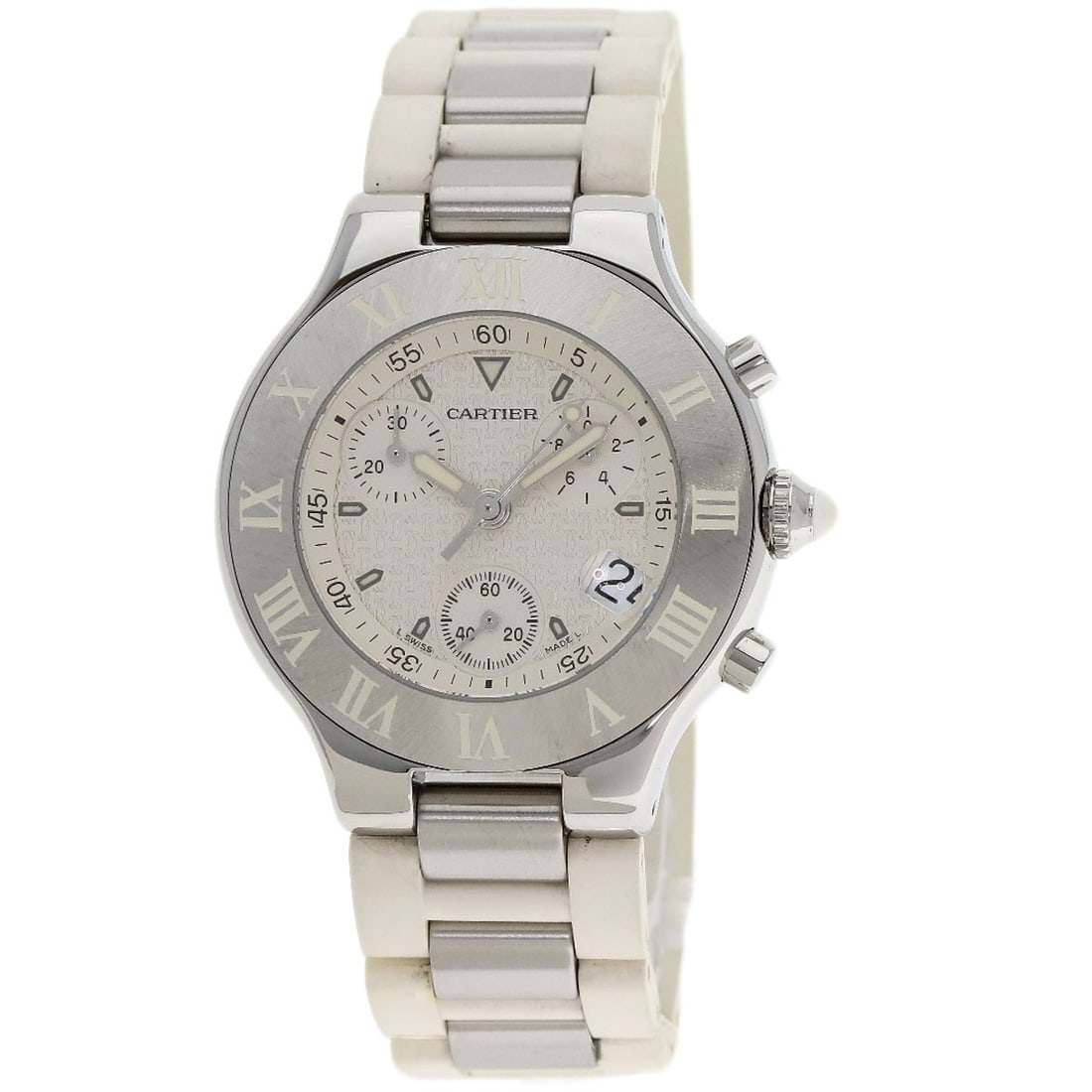 SSxRubber CARTIER CHRONOSCAPH LM Watches W10184U2 Stainless Steel/ (1 of 20)