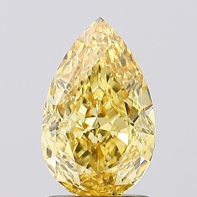 Loose Lab Diamond IGI Pear 1.62ct Fancy Vivid Yellow VS1: Loose Lab Diamond IGI Pear 1.62ct Fancy Vivid Yellow VS1 Loose lab-grown diamond weighing 1.62ct, categorized as Fancy Vivid Yellow with VS1 clarity, featuring EX polish and symmetry; certified by