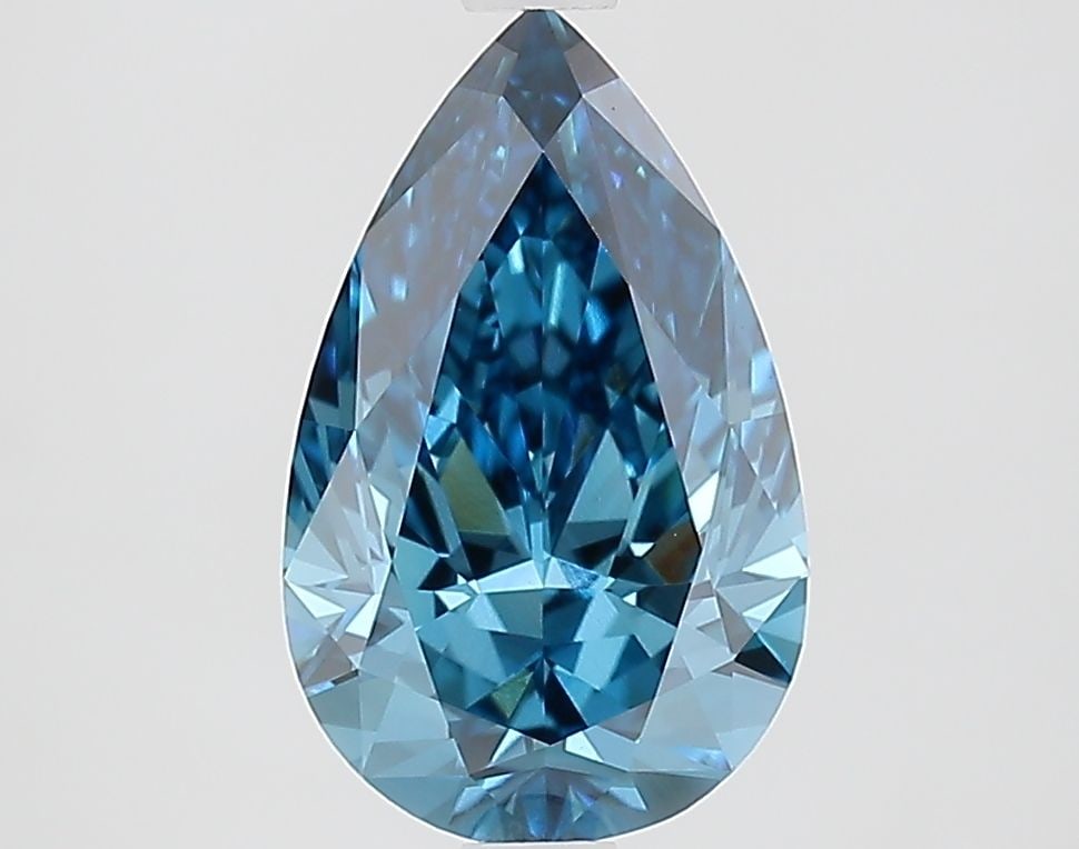 Loose Lab Diamond 2.08ct Fancy Vivid Blue VVS2 - IGI Pear: Loose Lab Diamond 2.08ct Fancy Vivid Blue VVS2 - IGI Pear Loose Lab-Grown Diamond weighing 2.08ct, IGI certified, with fancy vivid blue color and VVS2 clarity, pear cut, measuring 11.34mm x 6.99mm x