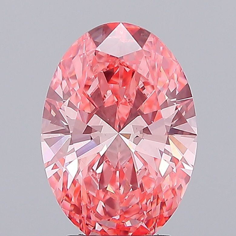 Loose Lab Diamond 3.53ct Fancy Vivid Pink VS2 - IGI Oval: Loose Lab Diamond 3.53ct Fancy Vivid Pink VS2 - IGI Oval Loose Lab-Grown Diamond weighing 3.53ct, IGI certified, with fancy vivid pink color and VS2 clarity, measuring 12.61mm x 8.75mm x 5.21mm. 
