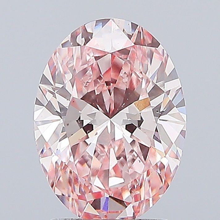 Loose Lab Diamond IGI Oval 2.5ct Fancy Intense Pink VS2: Loose Lab Diamond IGI Oval 2.5ct Fancy Intense Pink VS2 Loose lab-grown diamond weighing 2.5 carats in oval cut, fancy intense pink color with VS2 clarity, certified by IGI; dimensions are 10.47L x