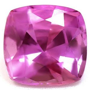 Loose Sapphire Gemstone Cushion 1.26ct Pink SI: Loose Sapphire Gemstone Cushion 1.26ct Pink SI Loose sapphire gemstone weighing 1.26ct, faceted, pink color with vivid shade, clarity SI, measures 6.22L x 6.06W; no certification. Item Specifics: Type