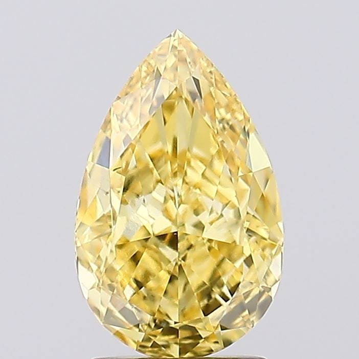 Loose Lab Diamond 2.09ct Fancy Vivid Yellow VS1 - IGI Pear: Loose Lab Diamond 2.09ct Fancy Vivid Yellow VS1 - IGI Pear Loose lab diamond weighing 2.09ct, fancy vivid yellow color, VS1 clarity, IGI certified, pear cut, measuring 10.55L x 6.67W x 4.11H. Item Spe