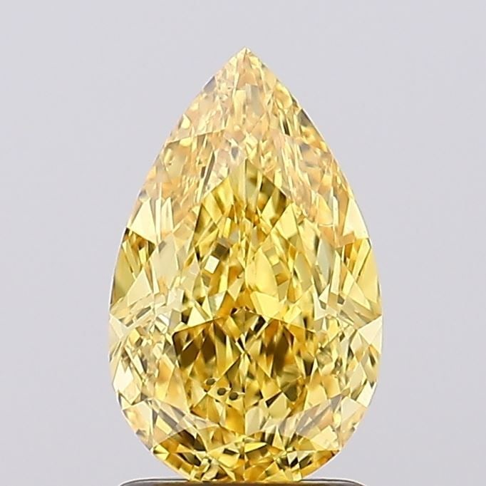 Loose Lab Diamond IGI Pear 1.75ct Fancy Vivid Yellow VS2: Loose Lab Diamond IGI Pear 1.75ct Fancy Vivid Yellow VS2 Silver 925 necklace pendant by Tiffany, weighing 14.4g, with an adjustable neck circumference of 70cm to 81cm, in very good used condition. 